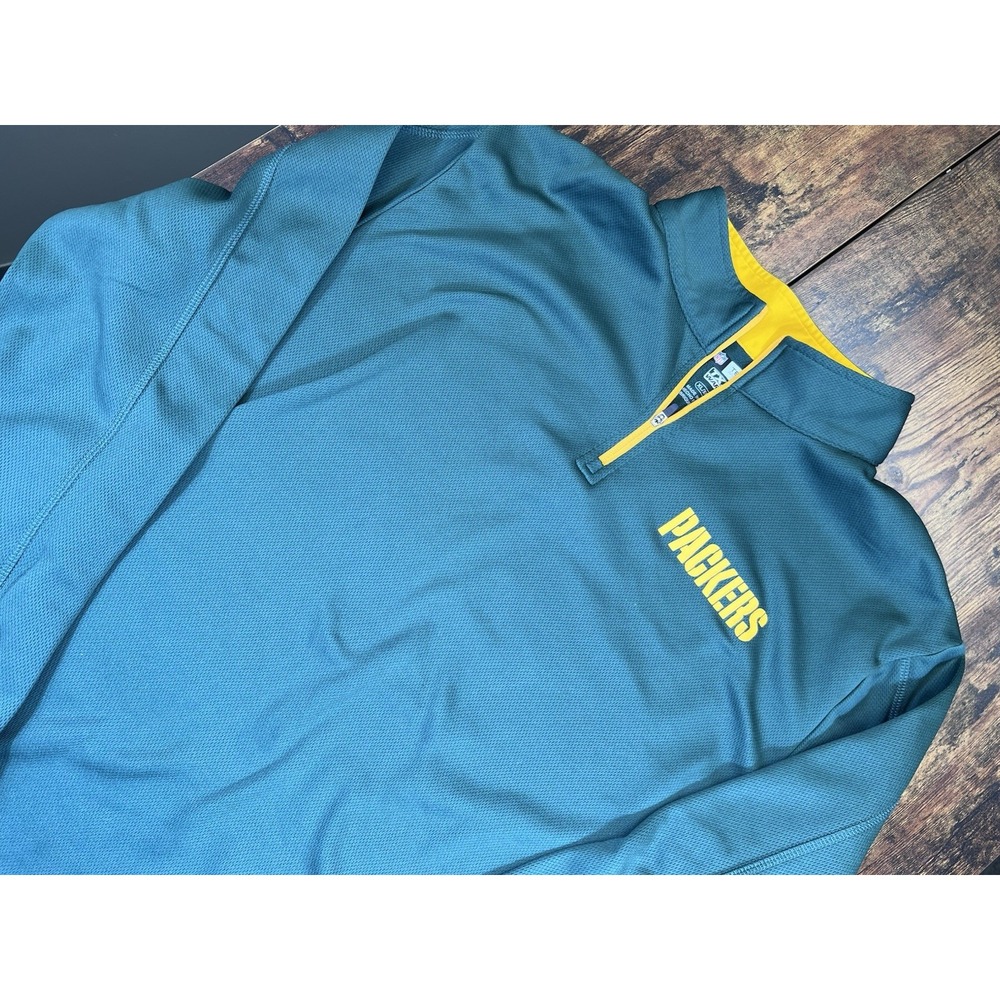 TX3 Warm Men'sNFL Green Bay Packers NFL Team Apparel 1/4 Zip Green Shirt XL